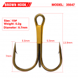 Крючок тройной Мустад серия 35647 BR. №10 (упаковка 10 штук) Крючок тройной Мустад серия 35647 BR. №10 (упаковка 10 штук)